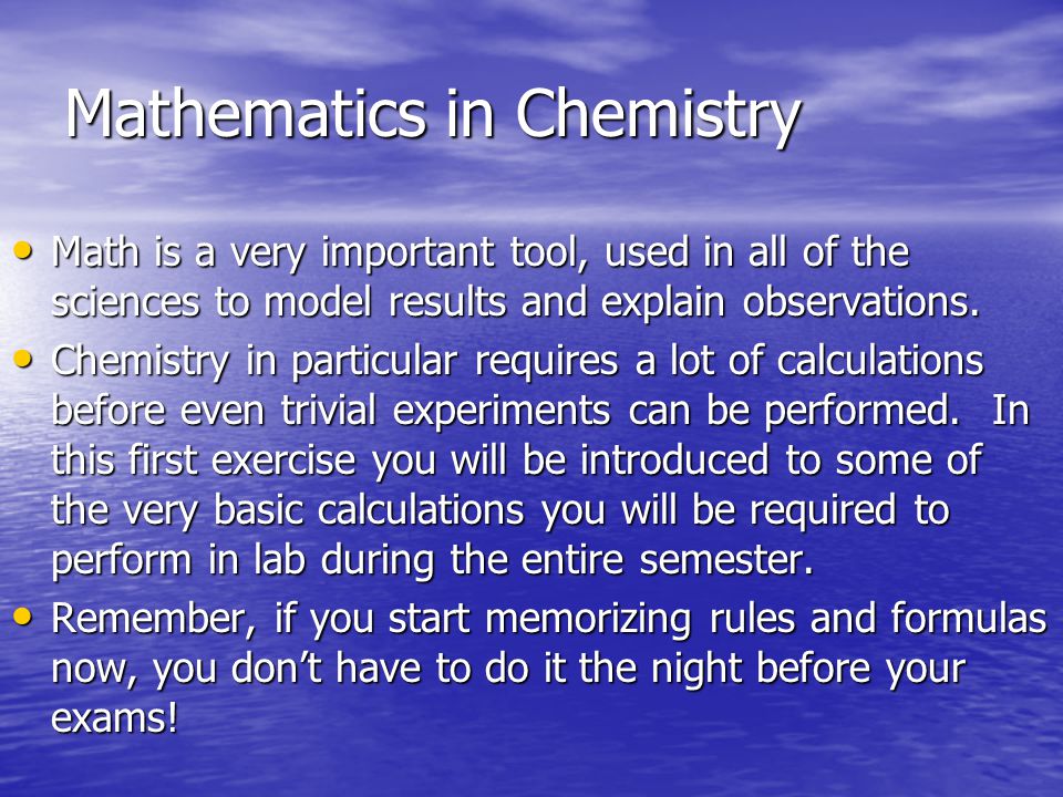 Mathematics in Chemistry - ppt video online download